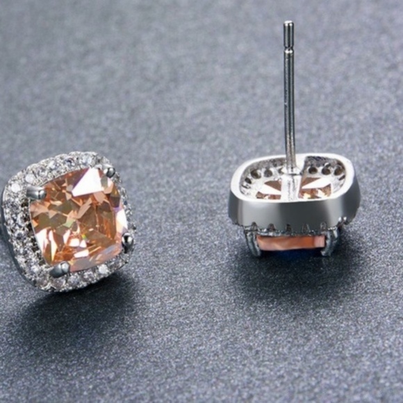 New 2 for $30 Princess Cut Champagne Topaz and CZ - Picture 3 of 3